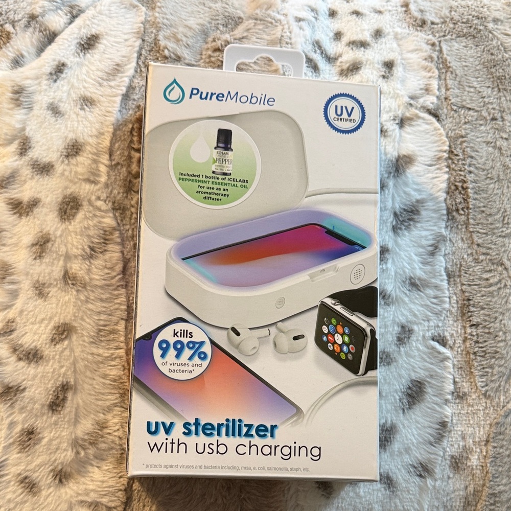 White UV Sterilizer with USB Charging